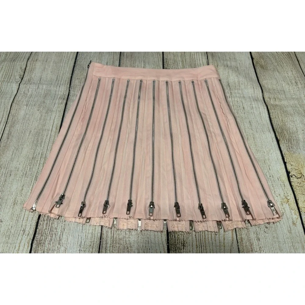 Hot & Delicious Pink High Waisted Zipper Skirt Sz M EXCELLENT Unique Gothic GT31
